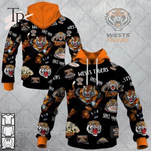 Personalized NRL Wests Tigers Season Logo Hoodie