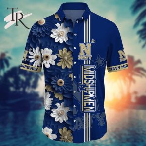 Navy Midshipmen NCAA3 Flower Hawaii Shirt For Fans