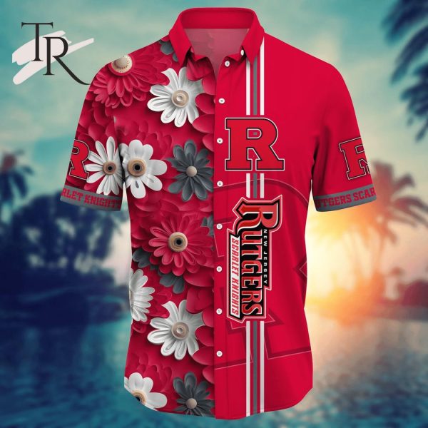 Rutgers Scarlet Knights NCAA3 Flower Hawaii Shirt For Fans