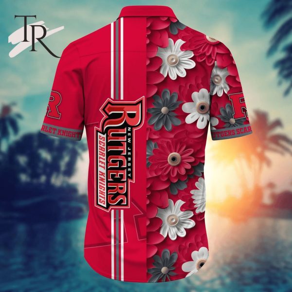 Rutgers Scarlet Knights NCAA3 Flower Hawaii Shirt For Fans