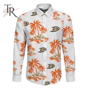 NHL Anaheim Ducks Special Hawaiian Design Long Sleeve Button Shirt