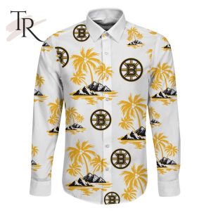 NHL Boston Bruins Special Hawaiian Design Long Sleeve Button Shirt