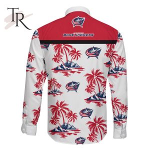 NHL Columbus Blue Jackets Special Hawaiian Design Long Sleeve Button Shirt