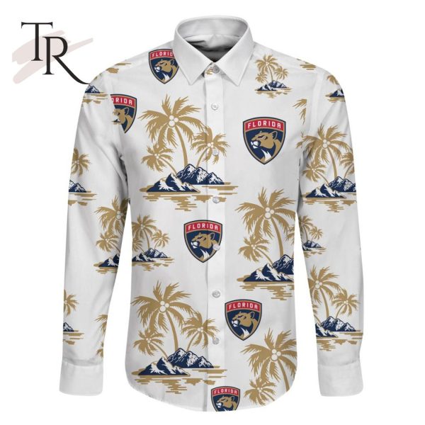 NHL Florida Panthers Special Hawaiian Design Long Sleeve Button Shirt
