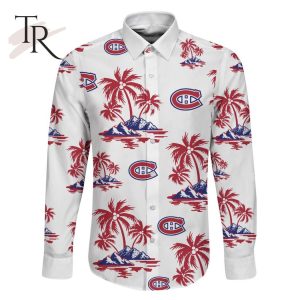 NHL Montreal Canadiens Special Hawaiian Design Long Sleeve Button Shirt