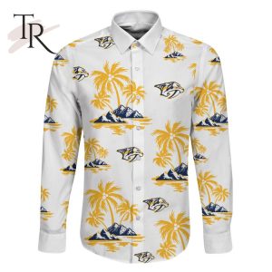 NHL Nashville Predators Special Hawaiian Design Long Sleeve Button Shirt