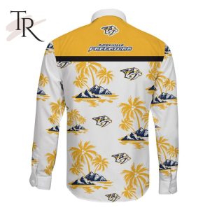 NHL Nashville Predators Special Hawaiian Design Long Sleeve Button Shirt