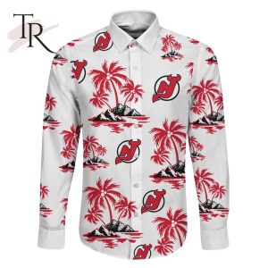 NHL New Jersey Devils Special Hawaiian Design Long Sleeve Button Shirt
