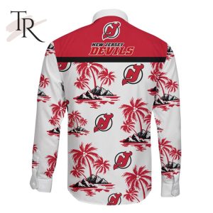 NHL New Jersey Devils Special Hawaiian Design Long Sleeve Button Shirt