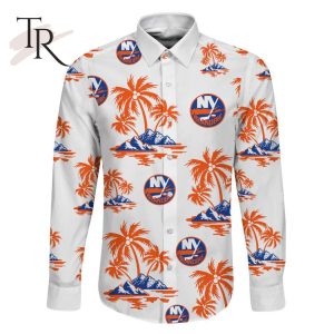 NHL New York Islanders Special Hawaiian Design Long Sleeve Button Shirt
