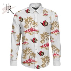 NHL Ottawa Senators Special Hawaiian Design Long Sleeve Button Shirt