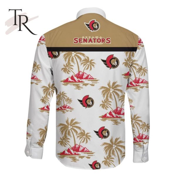 NHL Ottawa Senators Special Hawaiian Design Long Sleeve Button Shirt