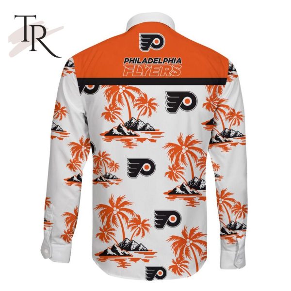 NHL Philadelphia Flyers Special Hawaiian Design Long Sleeve Button Shirt