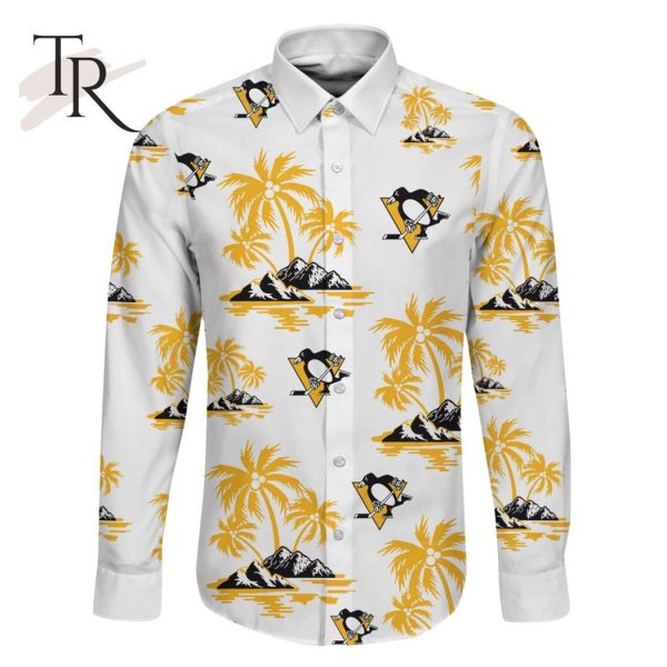 NHL Pittsburgh Penguins Special Hawaiian Design Long Sleeve Button Shirt