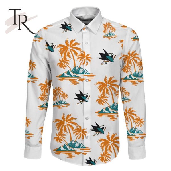 NHL San Jose Sharks Special Hawaiian Design Long Sleeve Button Shirt