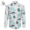 NHL San Jose Sharks Special Hawaiian Design Long Sleeve Button Shirt