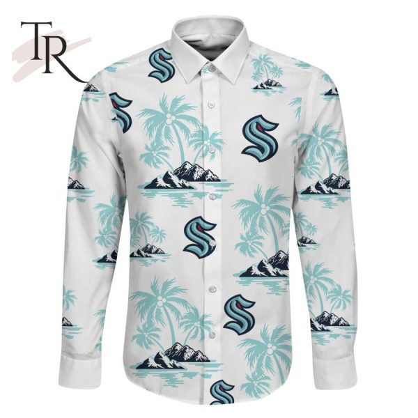 NHL Seattle Kraken Special Hawaiian Design Long Sleeve Button Shirt