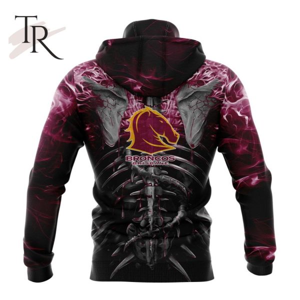 NRL Brisbane Broncos Special Skull Art Design Hoodie