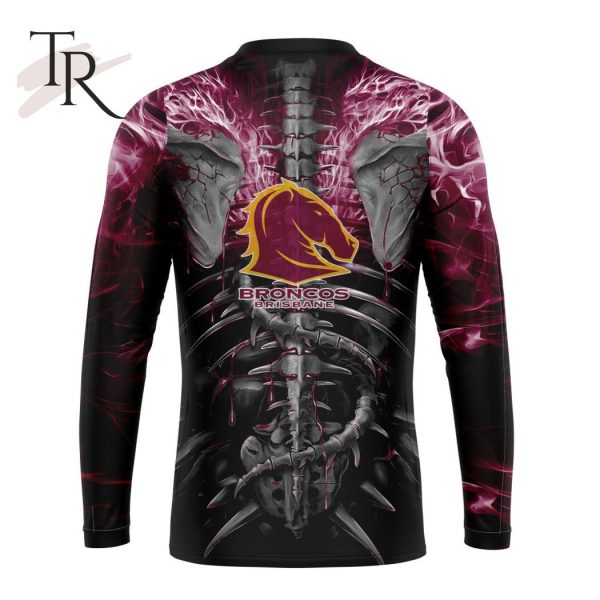 NRL Brisbane Broncos Special Skull Art Design Hoodie