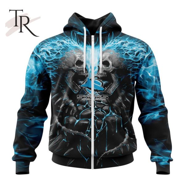 NRL Cronulla-Sutherland Sharks Special Skull Art Design Hoodie