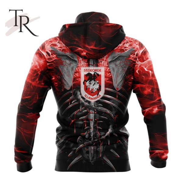 NRL St. George Illawarra Dragons Special Skull Art Design Hoodie