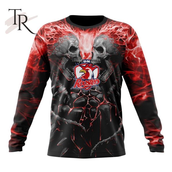 NRL Sydney Roosters Special Skull Art Design Hoodie