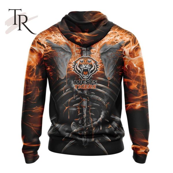 NRL Wests Tigers Special Skull Art Design Hoodie