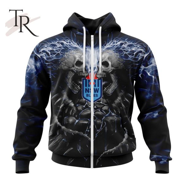 NSW Blues State Of Origin Special Skull Art Design Hoodie