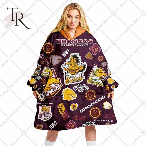 NRL Brisbane Broncos Season Logo Oodie Blanket Hoodie