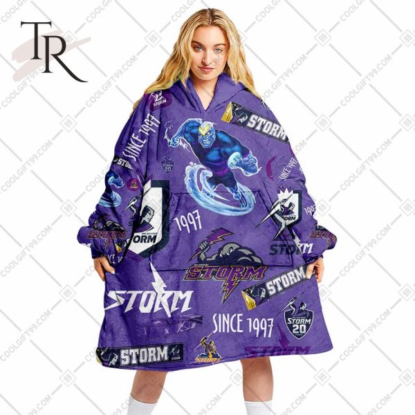 NRL Melbourne Storm Season Logo Oodie Blanket Hoodie