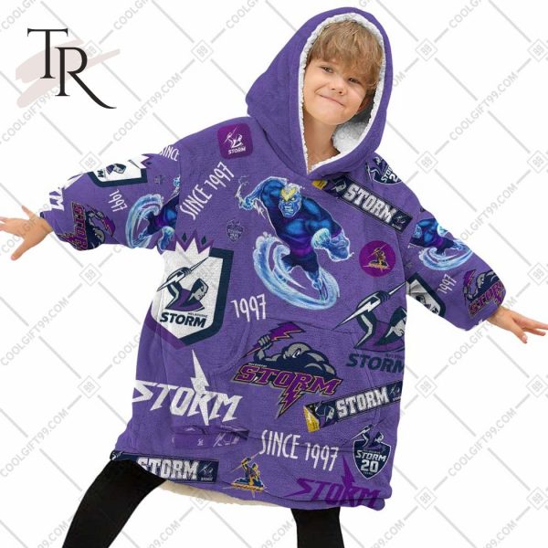 NRL Melbourne Storm Season Logo Oodie Blanket Hoodie