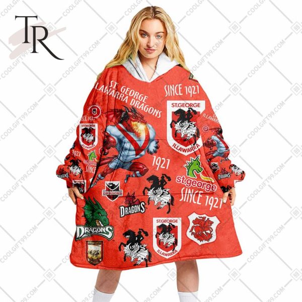 NRL ST George Illawarra Dragons Season Logo Oodie Blanket Hoodie