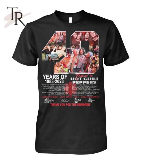 40 Years Of 1983 – 2023 Red’s Hot Chili Peppers Thank You For The Memories T-Shirt