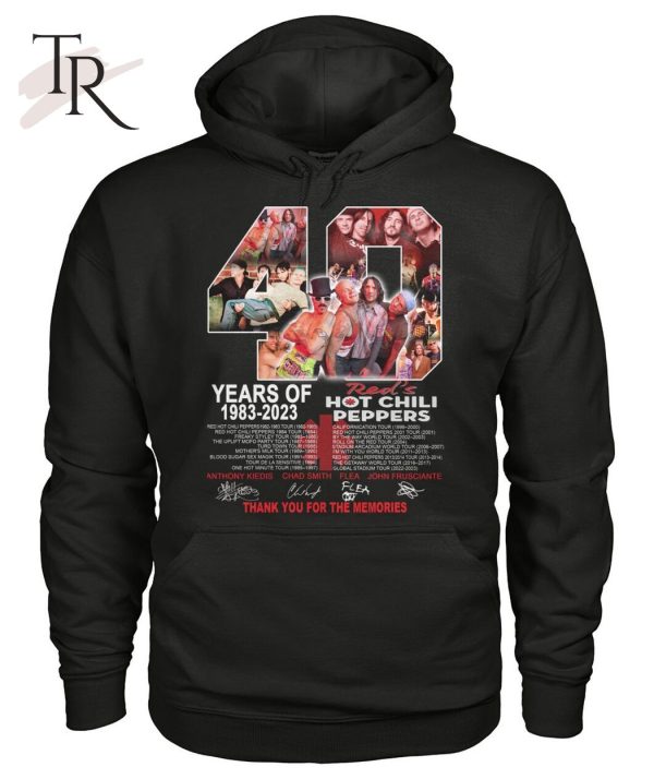 40 Years Of 1983 – 2023 Red’s Hot Chili Peppers Thank You For The Memories T-Shirt