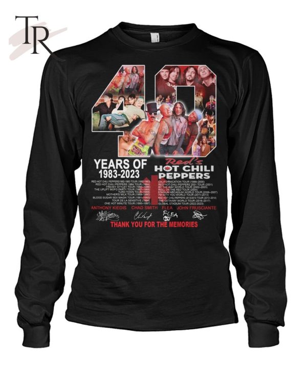 40 Years Of 1983 – 2023 Red’s Hot Chili Peppers Thank You For The Memories T-Shirt