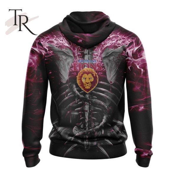 AFL Brisbane Lions Special Skull Art Design Hoodie