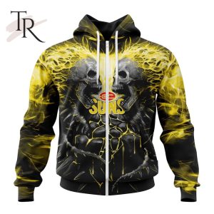 AFL Gold Coast Suns Special Skull Art Design Hoodie