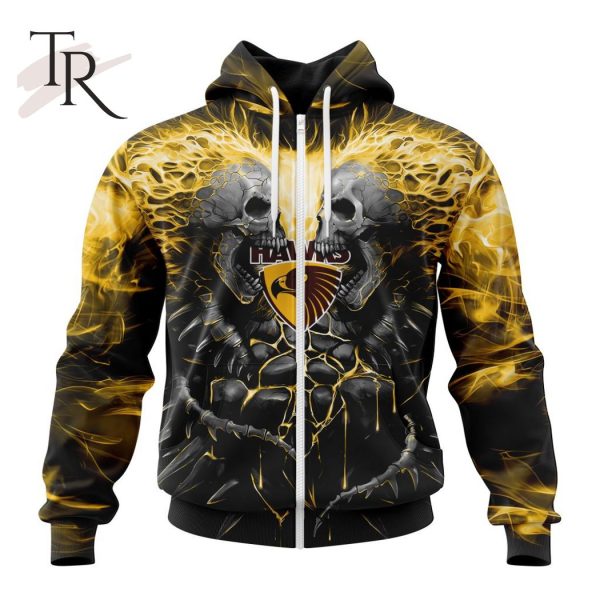 AFL Hawthorn Football Club Special Skull Art Design Hoodie