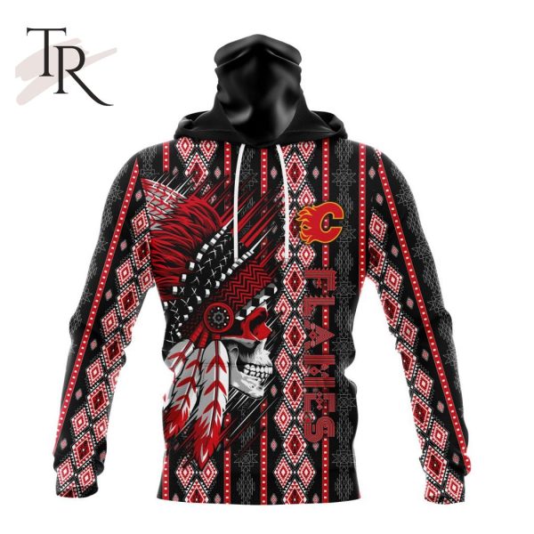 NHL Calgary Flames Special Skull Native Design Hoodie