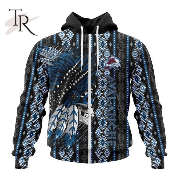 NHL Colorado Avalanche Special Skull Native Design Hoodie