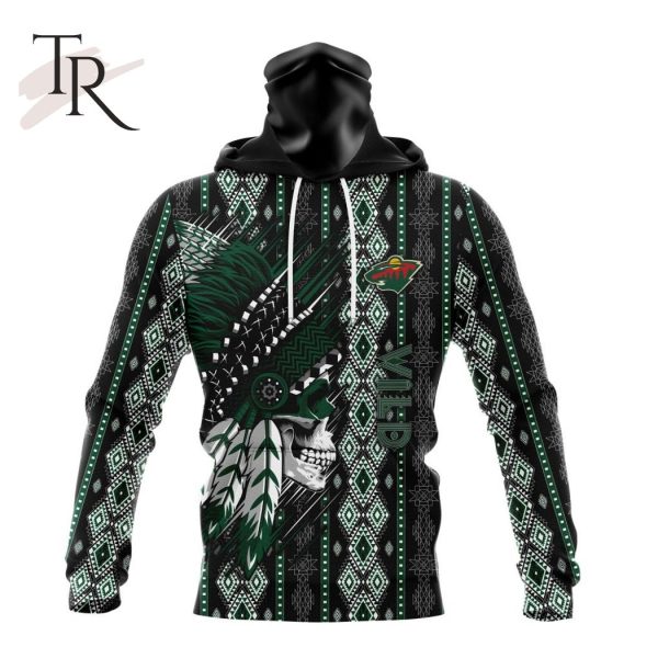 NHL Minnesota Wild Special Skull Native Design Hoodie