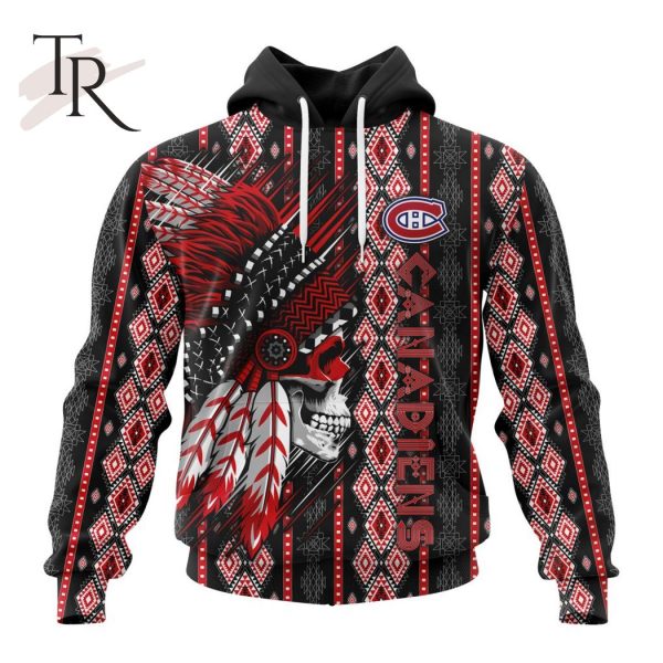 NHL Montreal Canadiens Special Skull Native Design Hoodie