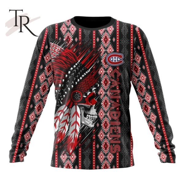 NHL Montreal Canadiens Special Skull Native Design Hoodie