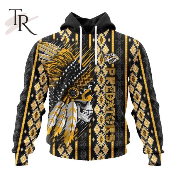 NHL Nashville Predators Special Skull Native Design Hoodie