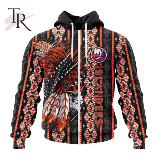 NHL New York Islanders Special Skull Native Design Hoodie