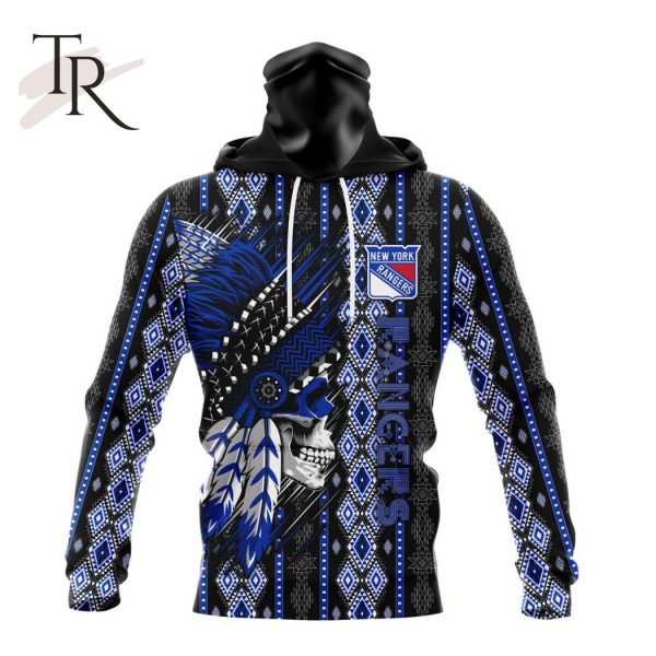 NHL New York Rangers Special Skull Native Design Hoodie