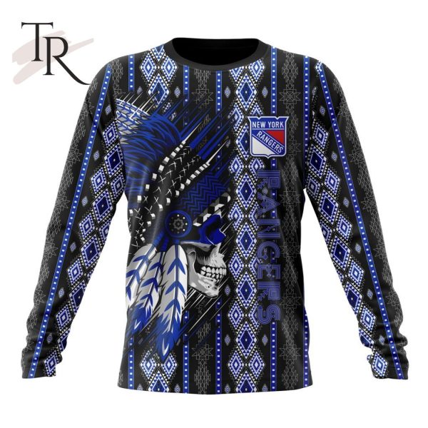 NHL New York Rangers Special Skull Native Design Hoodie