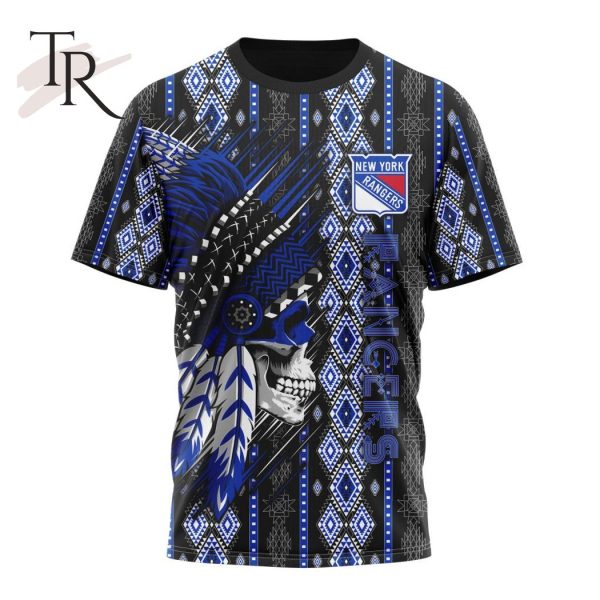 NHL New York Rangers Special Skull Native Design Hoodie