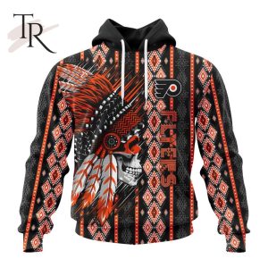 NHL Philadelphia Flyers Special Skull Native Design Hoodie