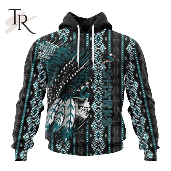 NHL San Jose Sharks Special Skull Native Design Hoodie